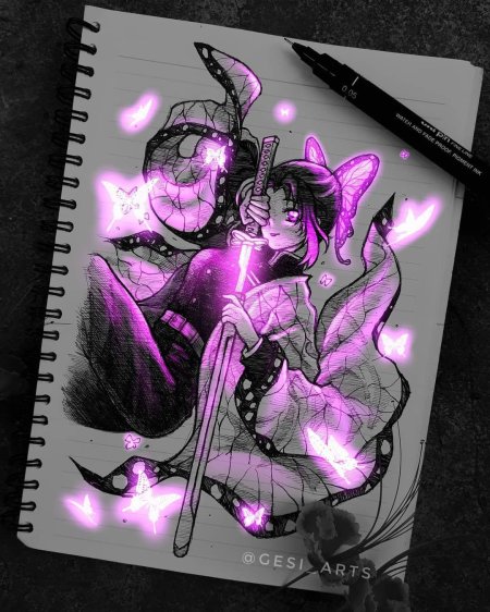 Светящиеся арты карандашом