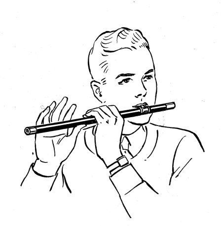Флейтист рисунок