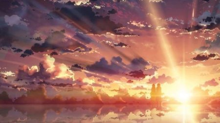 Красивый закат аниме