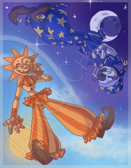 Солнце и луна фнаф арт