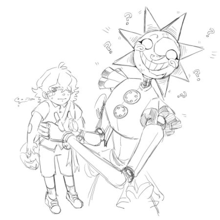 Раскраска солнце и луна из фнаф