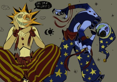 Дакимакура солнце и луна фнаф