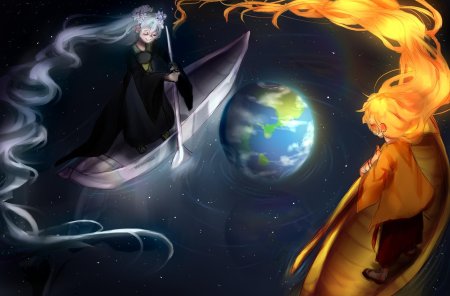 Аниме девушка солнце и луна