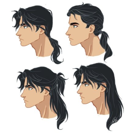 Волосы в профиль референс