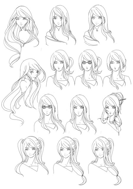 Аниме референс волосы