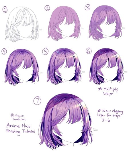 How to draw anime hair