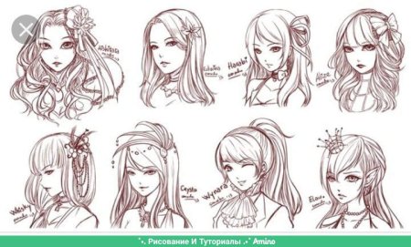 Аниме референс волосы длинные