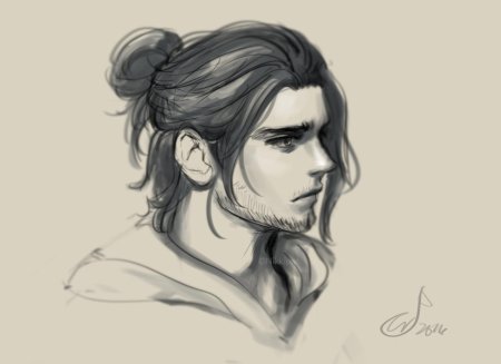 Мужские прически скетч