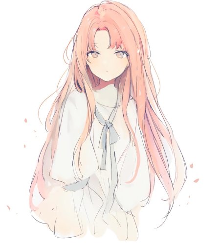 Аниме девушка с персиковыми волосами