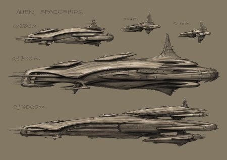 Sci fi alien spaceship космические корабли art