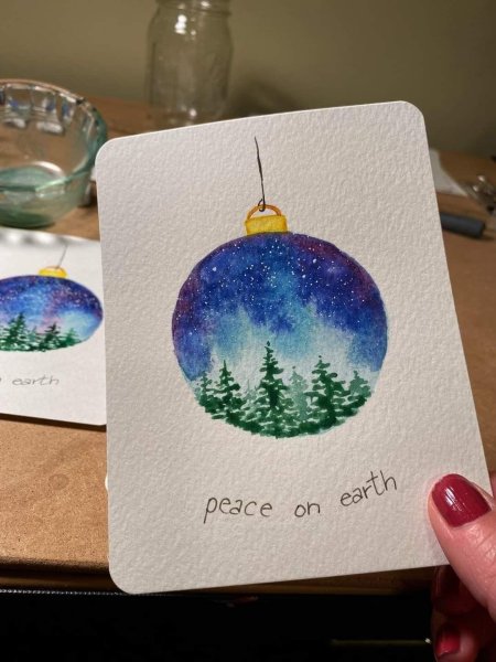 Акварельные новогодние открытки