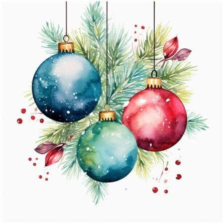 Новогодние открытки акварель