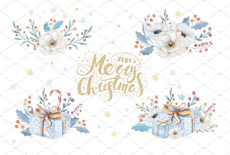 Акварельные открытки на новый год