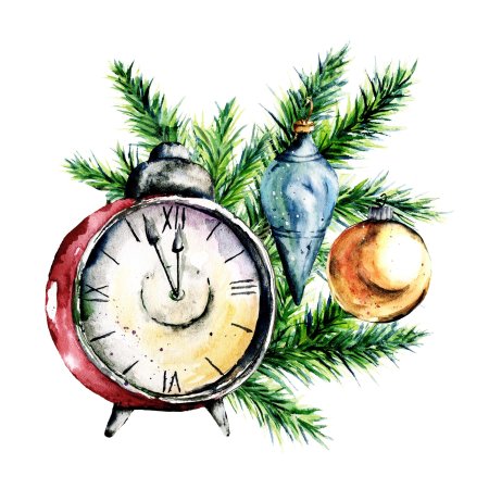 Рисунки акварелью новогодние