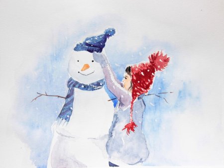 Рисунки акварелью новогодние