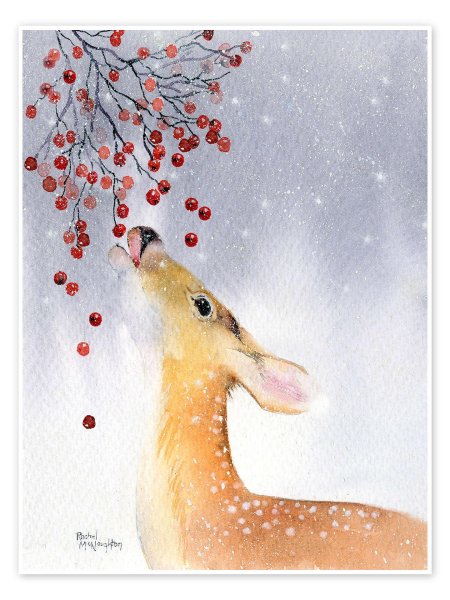 Зимние открытки акварелью