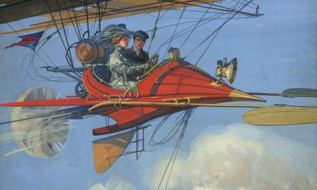 Стимпанк дирижабль летчик