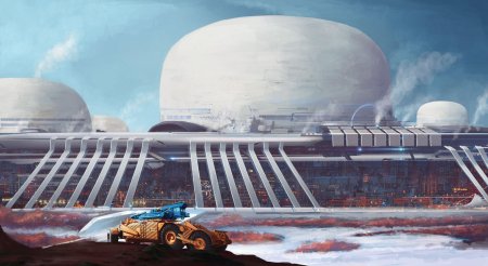 Город купол scifi концепт art