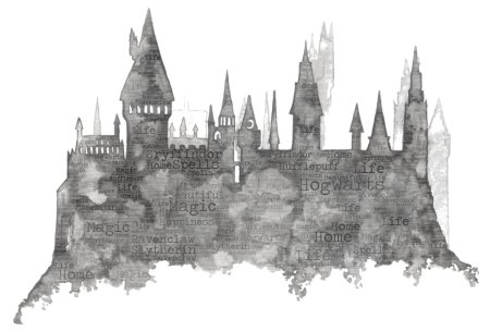 Гарри поттер замок хогвартс силуэт