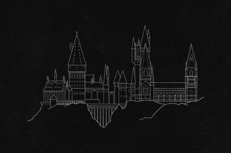 Гарри поттер замок хогвартс силуэт