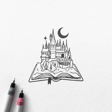 Хогвартс из гарри поттера рисунок