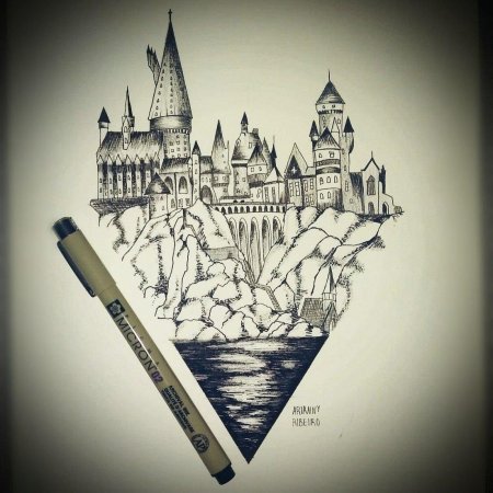 Скетч замок гарри поттер