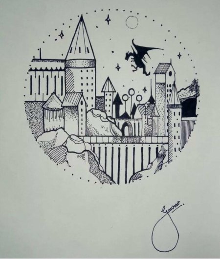 Раскраска гарри поттер замок хогвартс