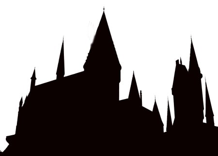 Гарри поттер замок хогвартс силуэт