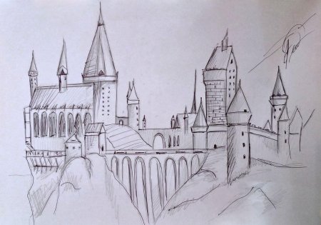 Раскраска гарри поттер замок хогвартс