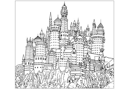 Замок нойшванштайн раскраска