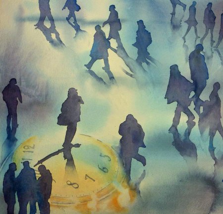 Люди акварелью