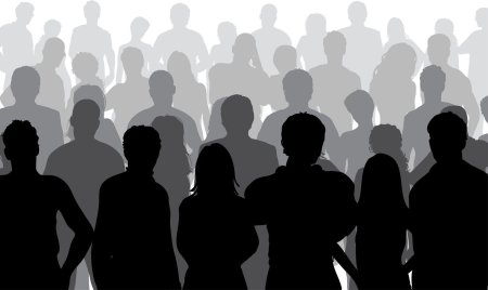 Толпа людей силуэт