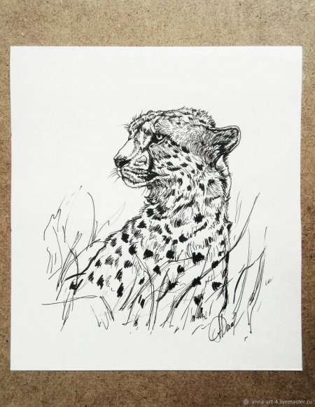 Леопард карандашом