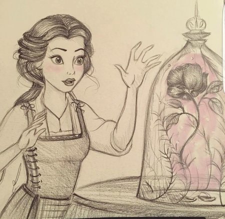 Бель срисовка принцесса белль