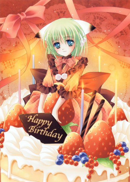 Открытка с днём рождения в стиле аниме