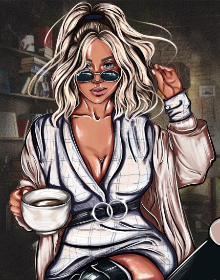 Современная девушка рисунок