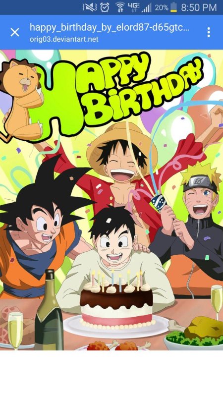С днем рождения в стиле аниме