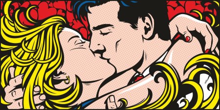 Pop art kiss