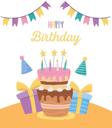 С днем рождения торт свечи