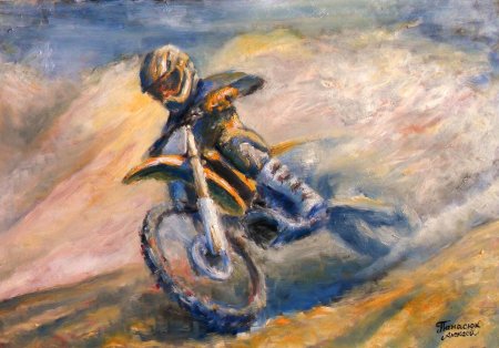 Художник роман федосенко картины мотоцикл