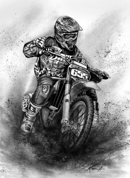 Мотоцикл карандашом
