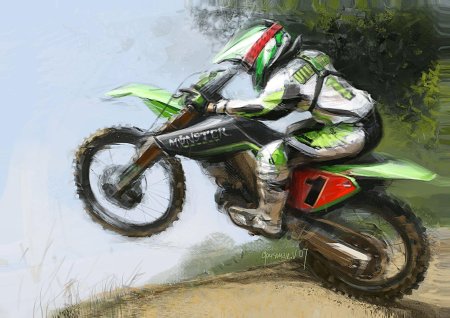 Кавасаки эндуро арт