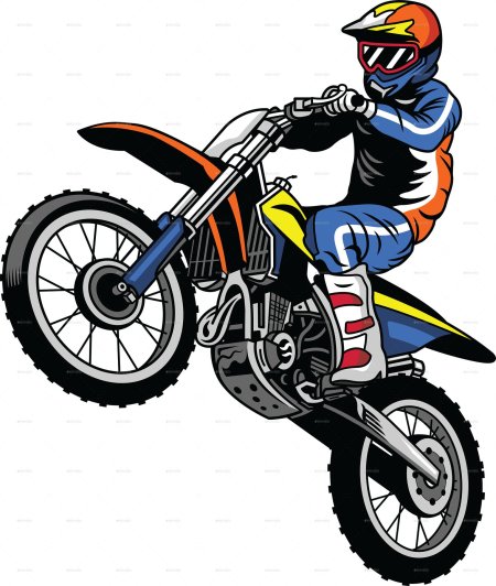 Мотокроссный мотоцикл вектор