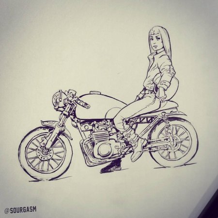 Мотоцикл карандашом