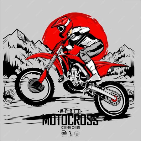 Кроссовый мотоцикл вектор