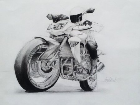 Рисунок мотоцикла карандашом