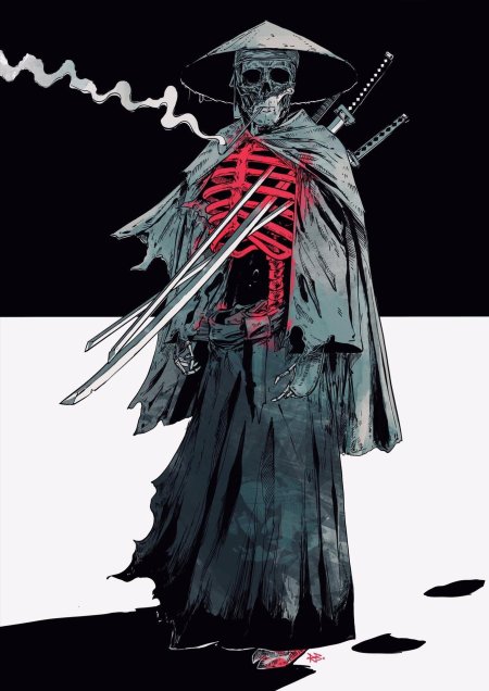 Скелет самурай