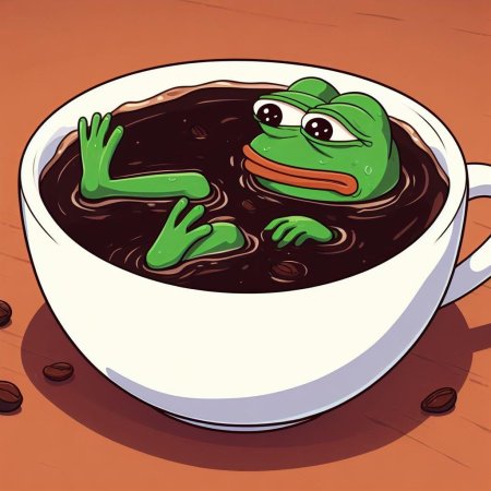 Лягушонок пепе пьет