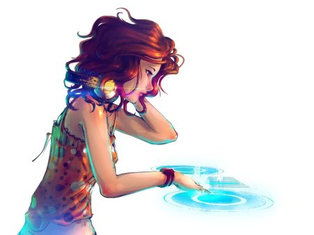 Девушка диджей арт