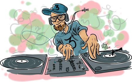 Диджей рисунок